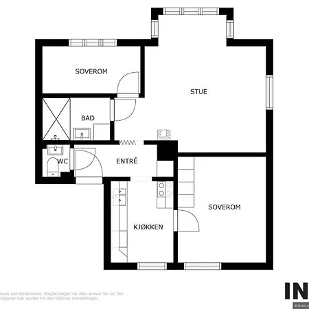 Pleasant 3-room Overlooking Mountains And Bergen